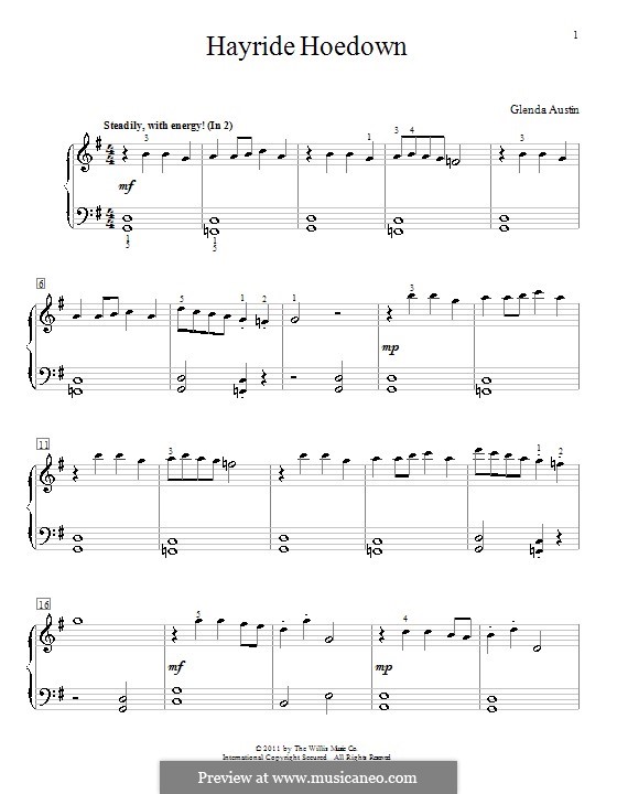 Hayride Hoedown: For piano by Glenda Austin