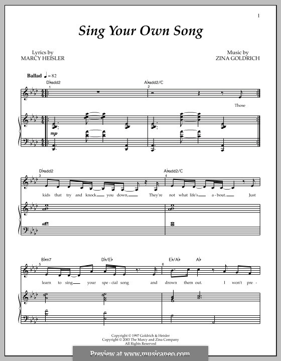 Sing Your Own Song By M Heisler Sheet Music On MusicaNeo