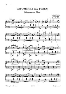 Vzpomínka na Plzeň (Souvenir of Pilsen), B.37 T.38: For piano by Bedřich Smetana