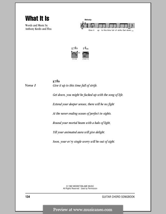 What It Is (Red Hot Chili Peppers): Lyrics and chords (with chord boxes) by Flea, Anthony Kiedis