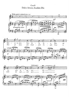 Dolce amore, bendato Dio: Piano-vocal score by Pietro Francesco Cavalli