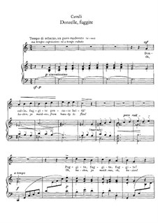 Donzelle, fuggite: Piano-vocal score by Pietro Francesco Cavalli
