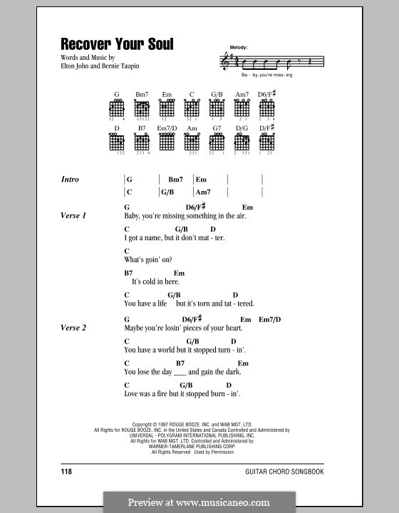 Recover Your Soul by E. John sheet music on MusicaNeo