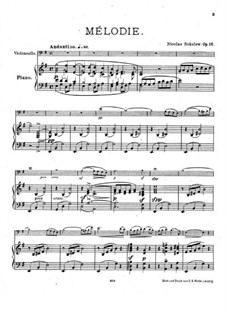 Melody for Cello and Piano, Op.16: Melody for Cello and Piano by Nikolay Sokolov