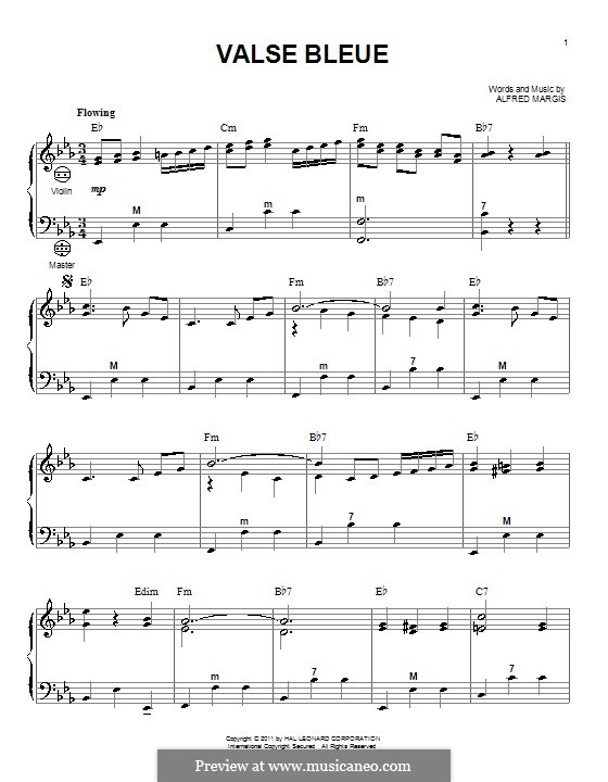 Valse Bleue: For accordion by Alfred Margis