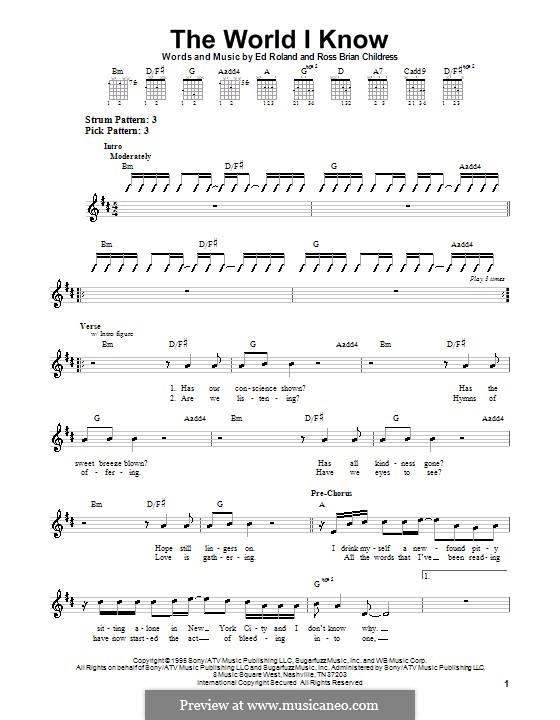 The World I Know (Collective Soul): For guitar by Ed Roland, Ross Brian Childress