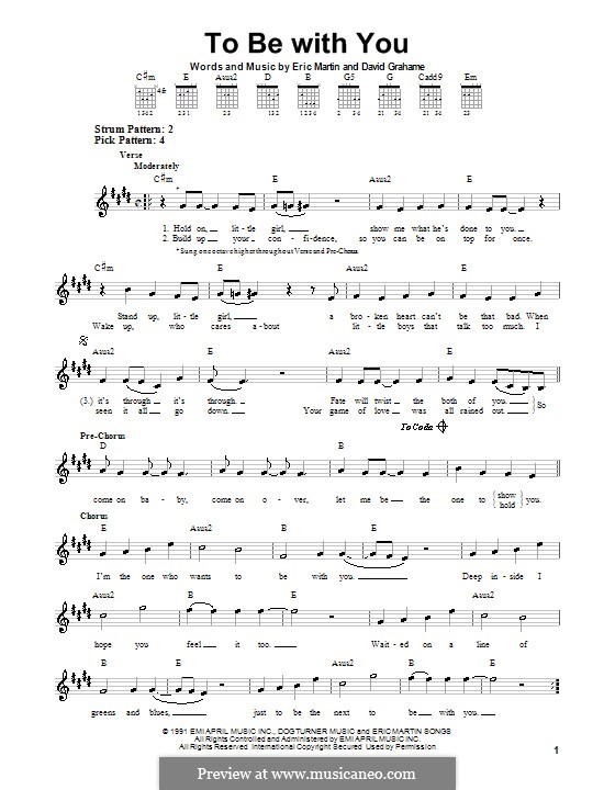 To Be With You Mr Big By D Grahame E Martin On Musicaneo