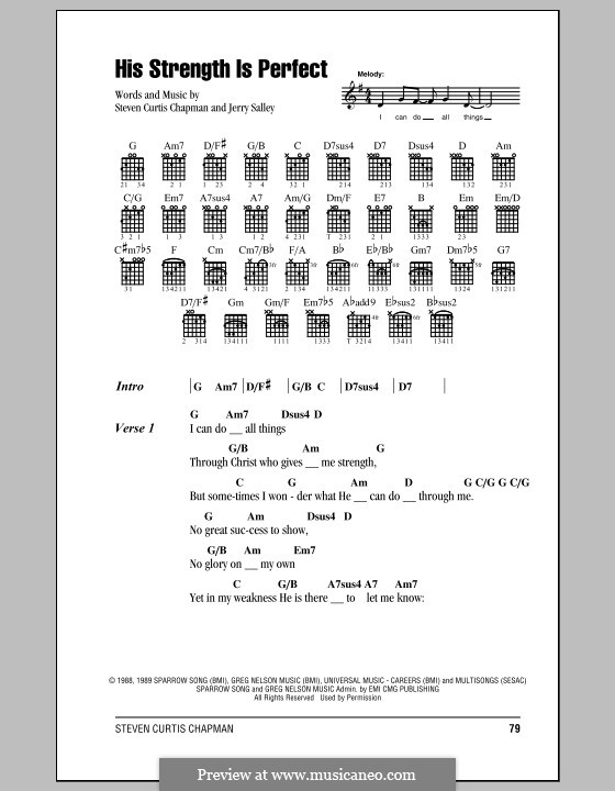 His Strength Is Perfect: Lyrics and chords by Jerry Salley