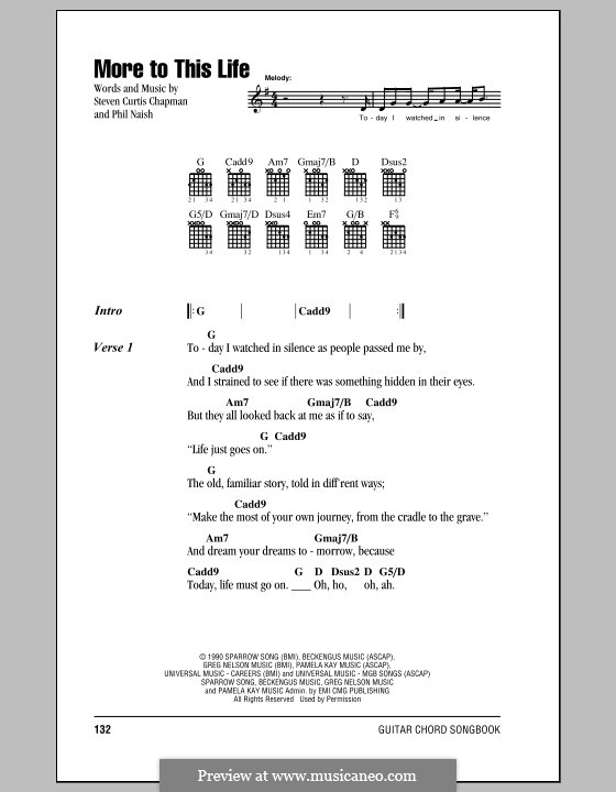 More to This Life: Lyrics and chords (with chord boxes) by Phil Naish