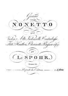 Grand Nonet, Op.31: Parts by Louis Spohr