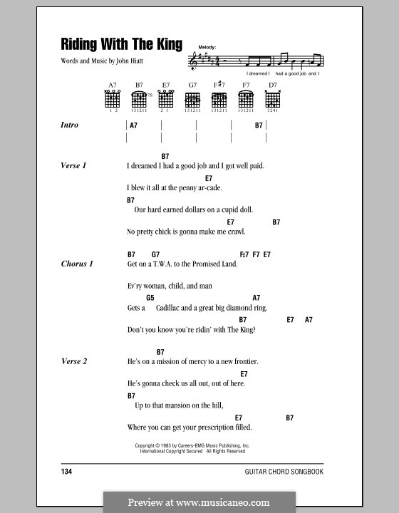Play Official version of Riding with the king sheet music by