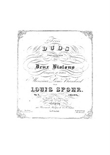 Three Concert Duets for Two Violins, Op.3: Parts by Louis Spohr