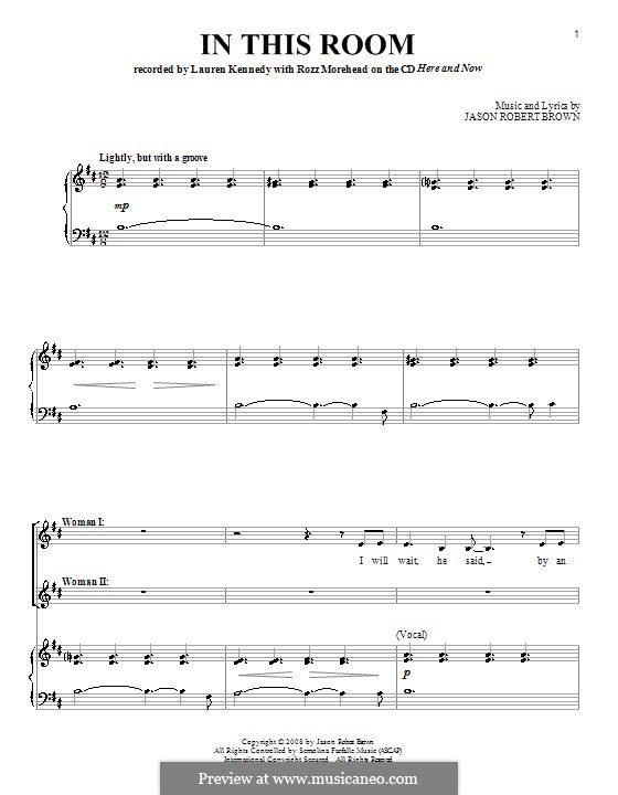 In This Room by J.R. Brown - sheet music on MusicaNeo