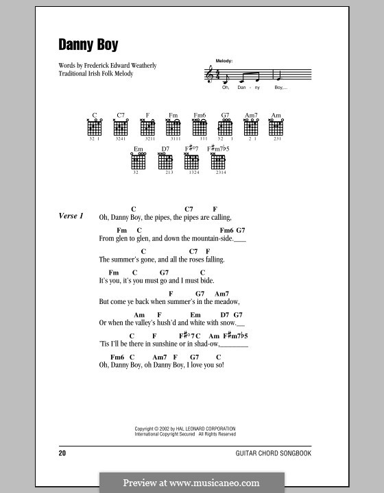 Vocal version: Lyrics and chords by folklore