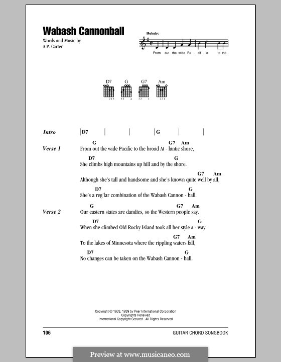 wabash cannonball tab notes for guitar wabash cannonball tab notes for guitar