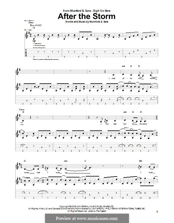 After the Storm (Mumford & Sons): For guitar with tab by Marcus Mumford