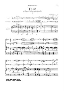 Piano Trio in C Minor, Op.2: Full Score and Parts by Josef Suk