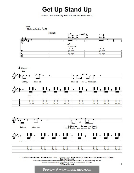 Get Up Stand Up: For guitar with tab by Bob Marley, Peter Tosh