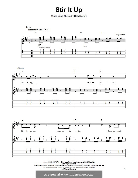 Stir It Up: For guitar by Bob Marley