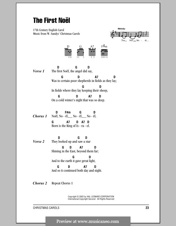 Vocal-instrumental version (printable scores): Lyrics and chords by folklore
