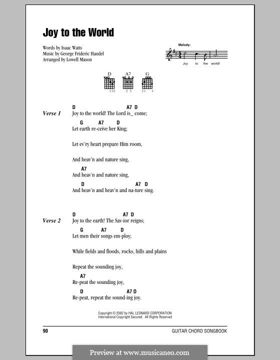 Vocal version: Lyrics and chords by Georg Friedrich Händel