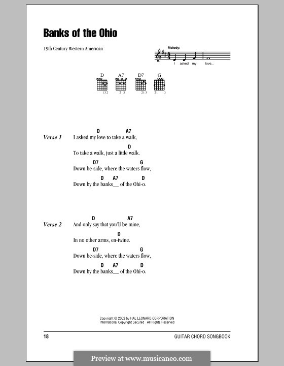 Banks of the Ohio by folklore sheet music on MusicaNeo