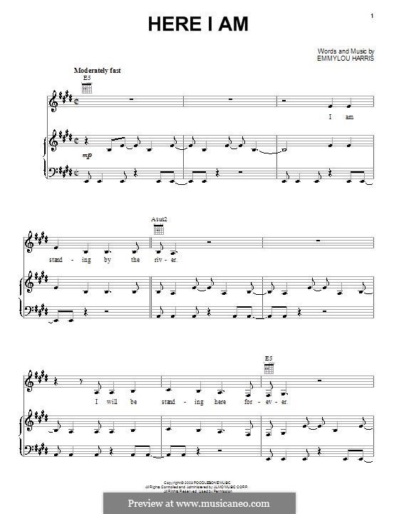 Here I am: For voice and piano (or guitar) by Emmylou Harris