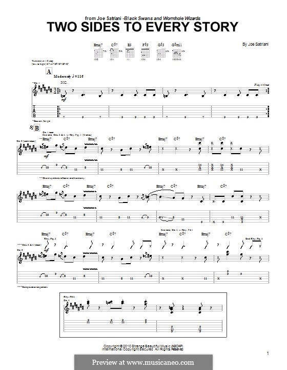 Two Sides to Every Story: For guitar with tab by Joe Satriani