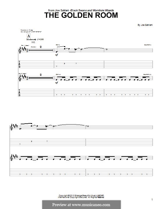 The Golden Room: For guitar with tab by Joe Satriani