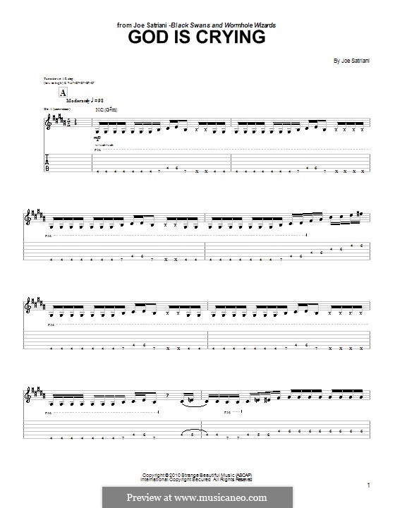 God Is Crying: For guitar with tab by Joe Satriani
