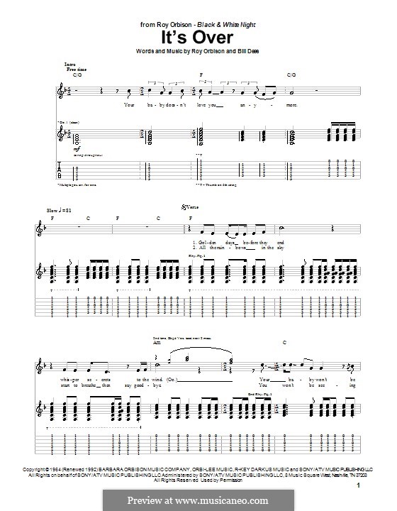 It's Over: For guitar with tab by Bill Dees