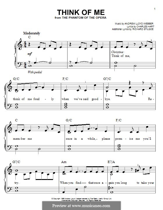 lyrics to think of me phantom of the opera broadway