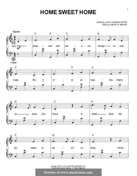 Home, Sweet Home: For accordion by Henry Bishop
