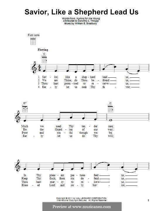 Savior, Like a Shepherd Lead Us: For ukulele by William Batchelder Bradbury
