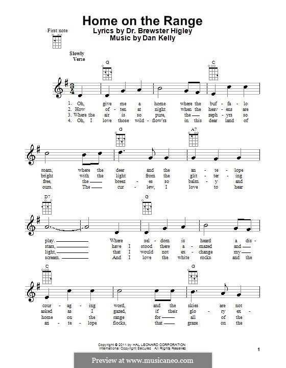 Home on the Range: For ukulele by Daniel E. Kelley