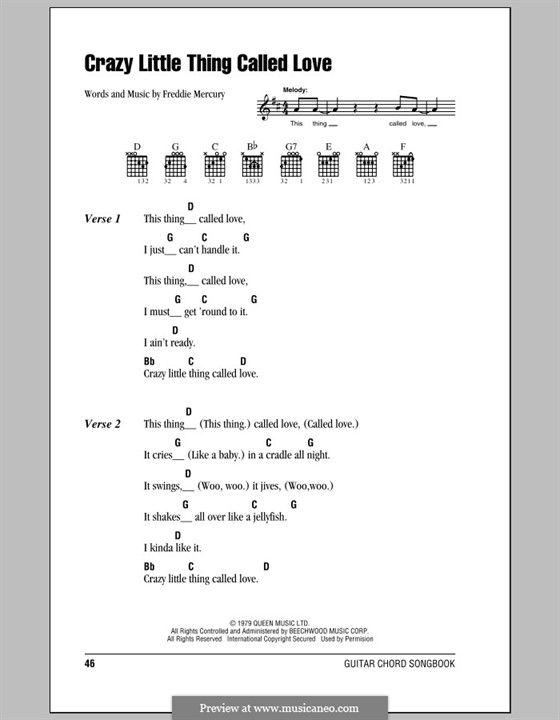 Vocal version: Lyrics and chords by Freddie Mercury