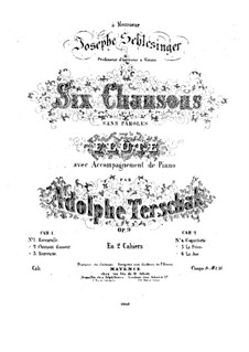 Songs without Words, Op.9: No.4-6, for flute and piano by Adolf Terschak