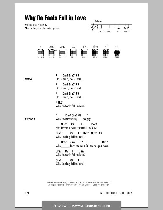 Why Do Fools Fall in Love: Lyrics and chords by Frankie Lymon, Morris Levy