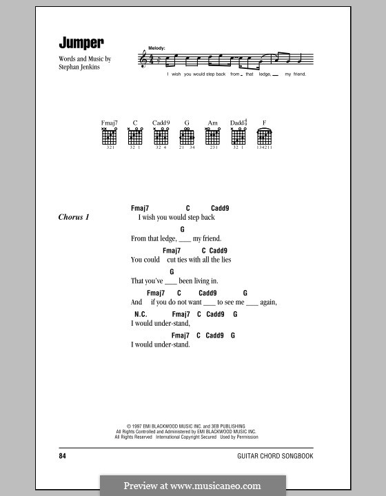 Jumper (Third Eye Blind): Lyrics and chords by Stephan Jenkins