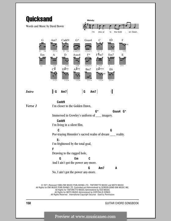 Quicksand: Lyrics and chords by David Bowie