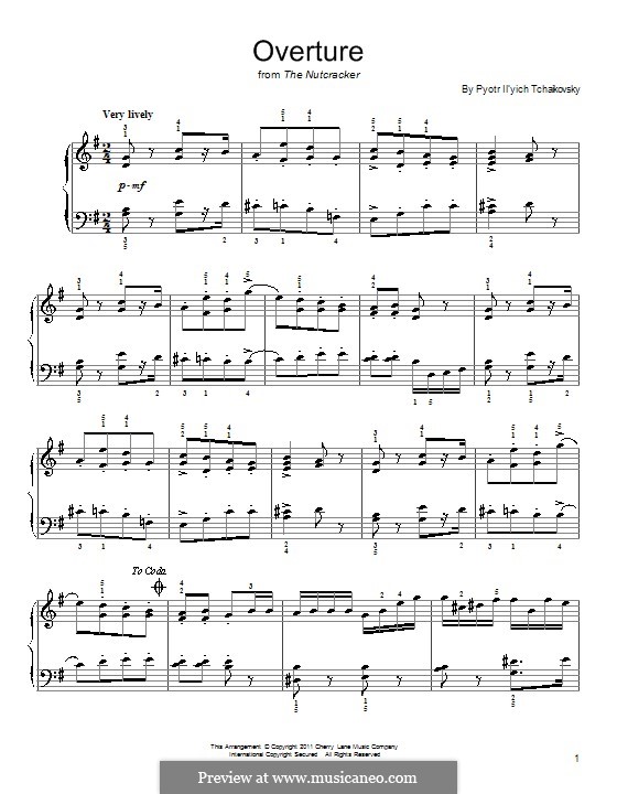 No.1 Miniature Overture : For piano (B Flat Major) by Pyotr Tchaikovsky
