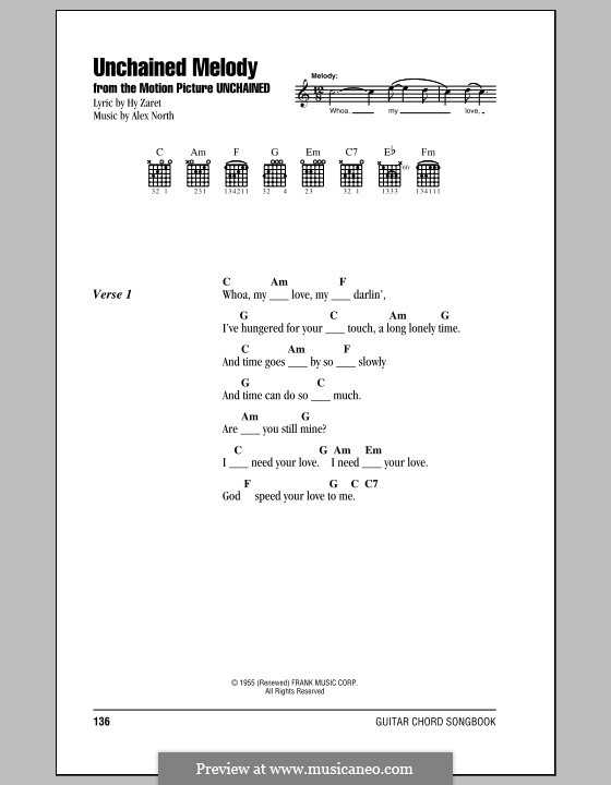 Vocal version: Lyrics and chords by Alex North