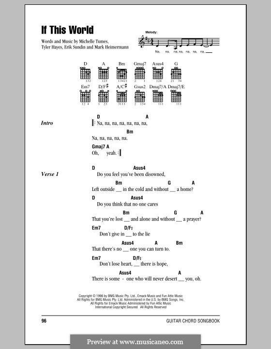 If This World (Jaci Velasquez): Lyrics and chords by Erik Sundin, Mark Heimermann, Michelle Tumes, Tyler Hayes