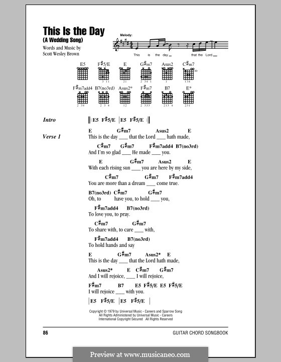 This Is the Day (A Wedding Song): Lyrics and chords by Scott Wesley Brown