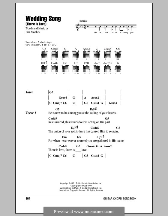  Wedding Song There Is Love by P. Stookey - sheet music 