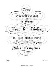 Twelve Caprices or Etudes for Violin, Op.1: Twelve Caprices or Etudes for Violin by Jules Troupenas