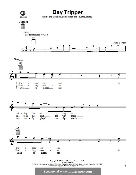 Instrumental version: For ukulele by John Lennon, Paul McCartney