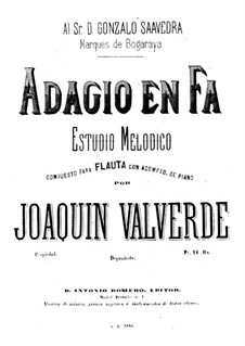 Adagio in F Major for Flute and Piano: Adagio in F Major for Flute and Piano by Joaquín Valverde