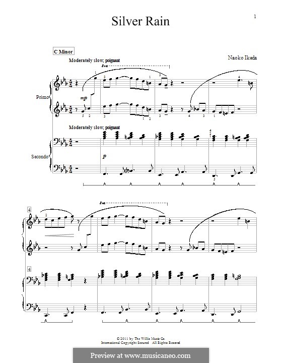 Silver Rain: For piano four hands by Naoko Ikeda