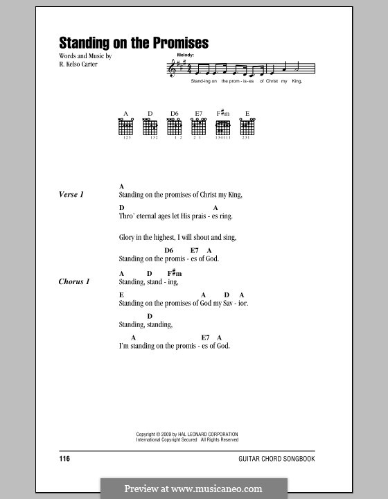 Standing on the Promises: Lyrics and chords by R. Kelso Carter